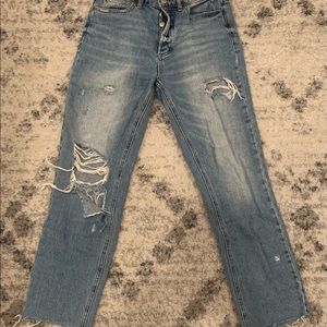 Ripped wide leg jeans